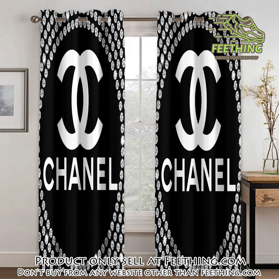 Chanel black premium window curtains hot  set wc108 ft5016174